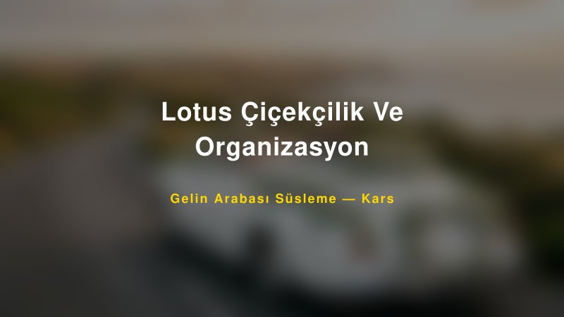 Lotus Çiçekçilik Ve Organizasyon Gelin Arabası Süsleme Fiyatları — 1
